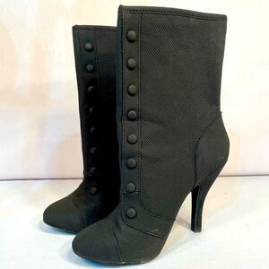 BLACK DOLCE4.5” HEEL MID-CALF BOOTIE BACK ZIPPER GENTLY LOVED SIZE 8